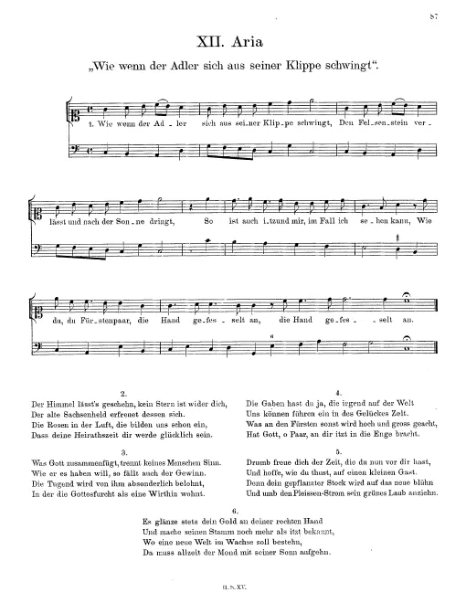 First page of Wie wenn der Adler sich aus seiner Klippe schwingt