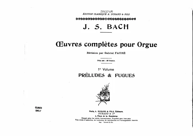 First page of Oeuvres complètes pour orgue