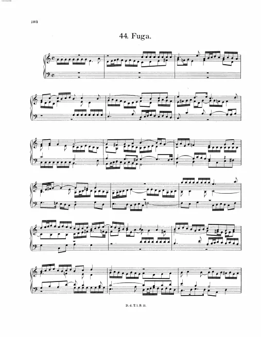 First page of Fugue in C major