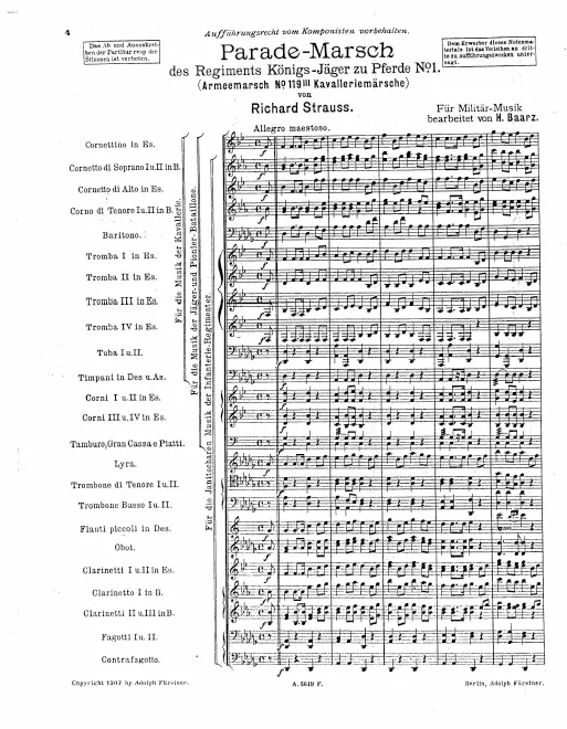 First page of Parade-Marsch No.1