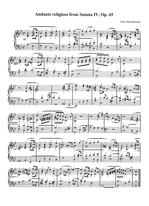 First page of Organ Sonata No.4, MWV W 59
