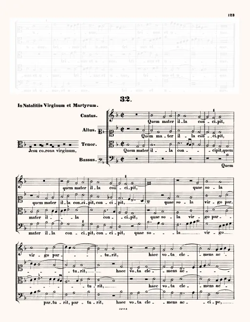 First page of Jesu corona virginum, IGP 341