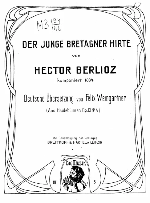 First page of Le jeune Pâtre breton