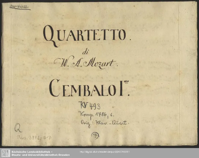First page of Piano Quartet