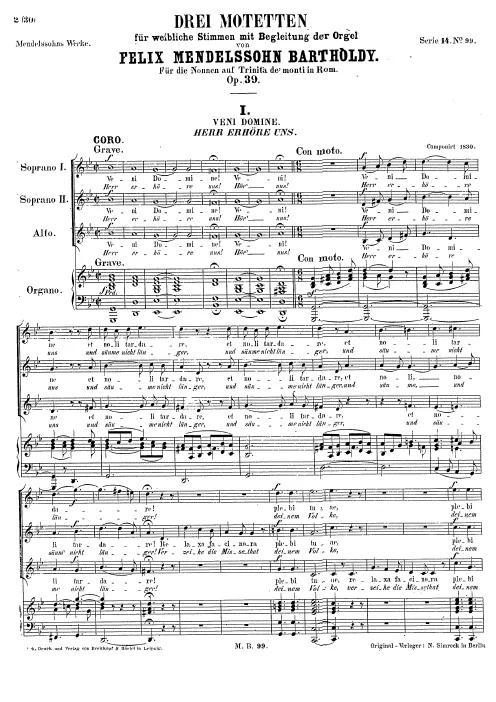 First page of 3 Motetten