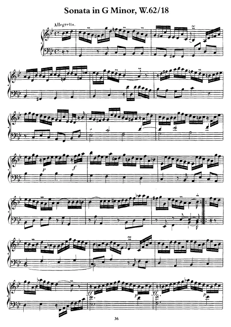 First page of Keyboard Sonata in G minor