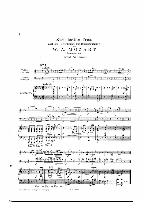 First page of Divertimento