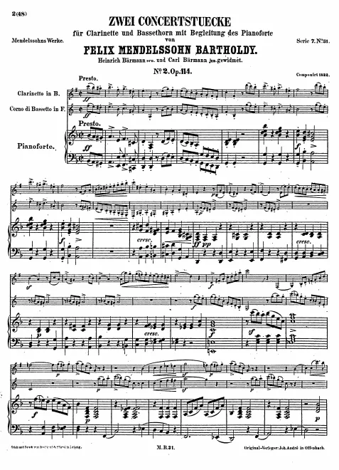 First page of Concert Piece No.2
