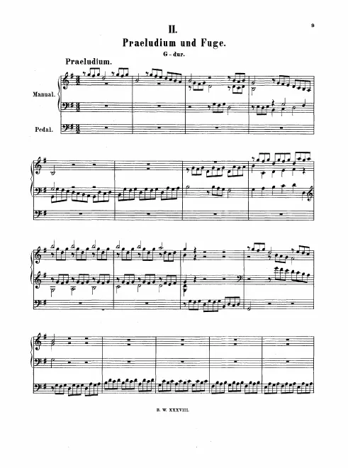 First page of Prelude and Fugue in G major