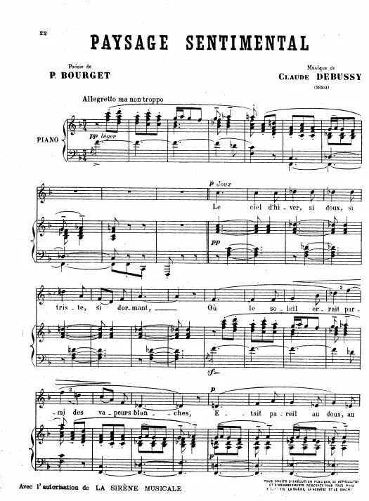 First page of Paysage sentimental