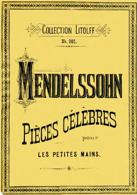 First page of Compositions célèbres de Mendelssohn