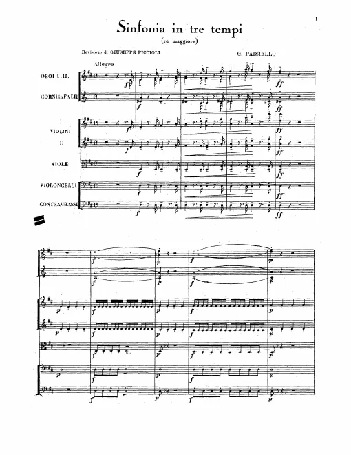 First page of Sinfonia in tre tempi