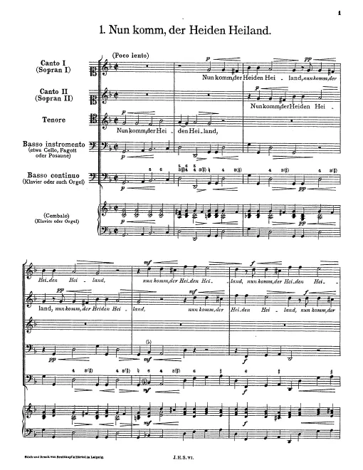 First page of Nun komm, der Heiden Heiland