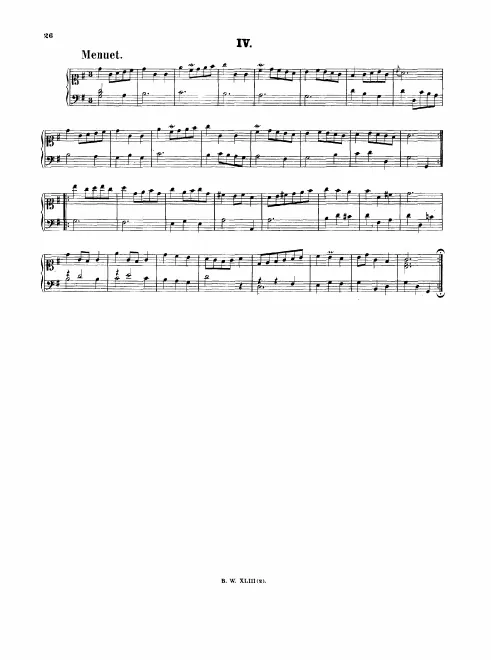 First page of Minuet in G major, BWV Anh.114