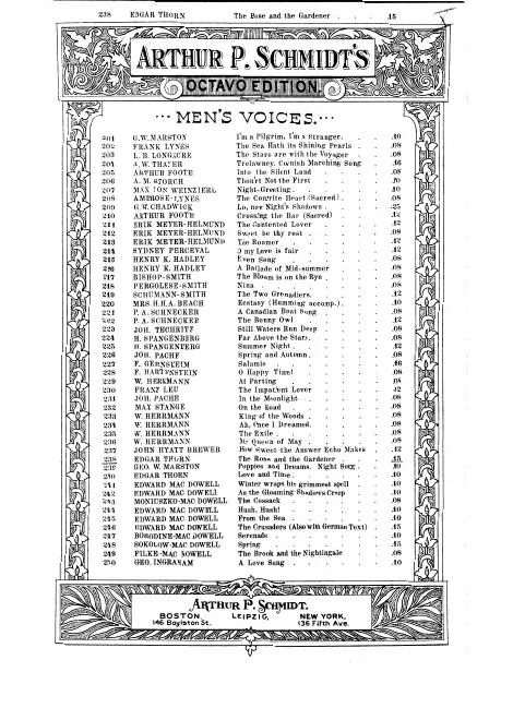 First page of 2 Choruses for Male Voices