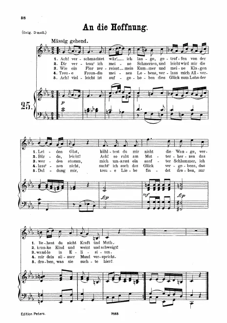 First page of An die Hoffnung