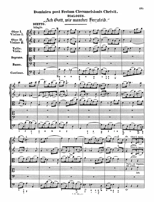 First page of Ach Gott, wie manches Herzeleid [II]
