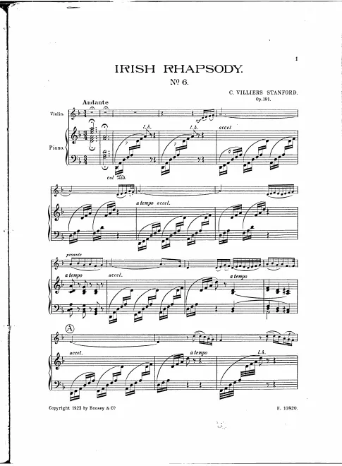 First page of Irish Rhapsody No.6