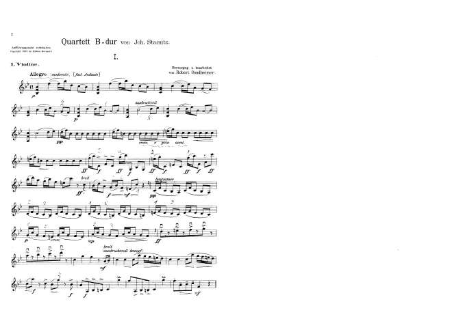 First page of String Quartet in B-flat major