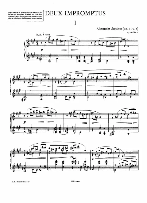 First page of 2 Impromptus