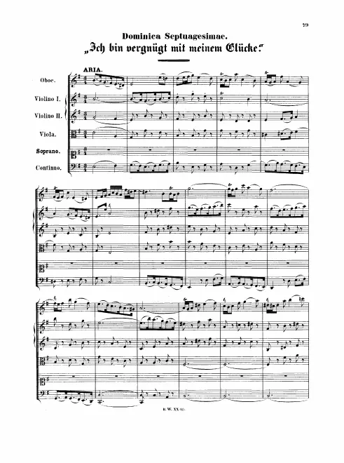 First page of Ich bin vergnügt mit meinem Glücke