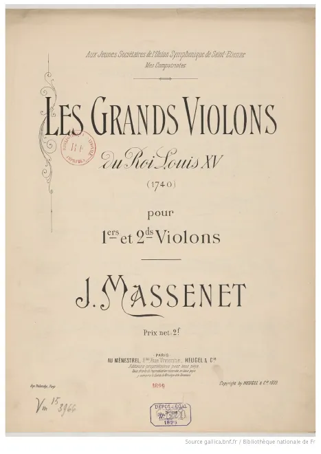 First page of Les grands violons du roi Louis XV (1740)