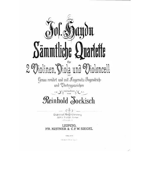 First page of String Quartet in D major