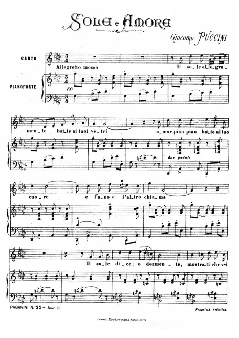 First page of Sole e amore