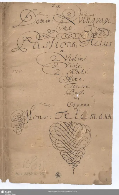 First page of Siehe, ich komme; im Buch ist von mir geschrieben, TWV 1:1332