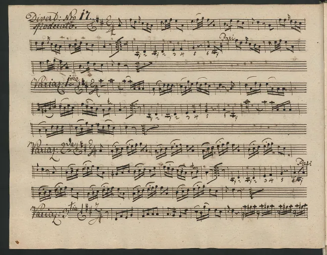 First page of Baryton Trio in D major, Hob.XI:41