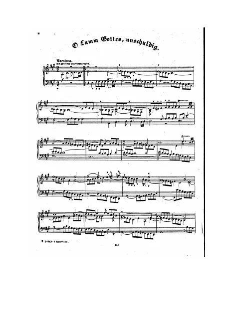 First page of O Lamm Gottes unschuldig