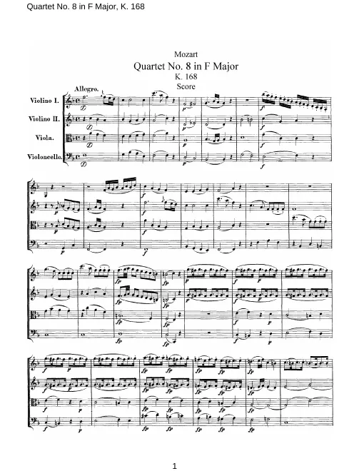 First page of String Quartet No.8