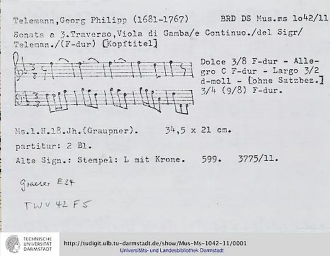 First page of Trio Sonata