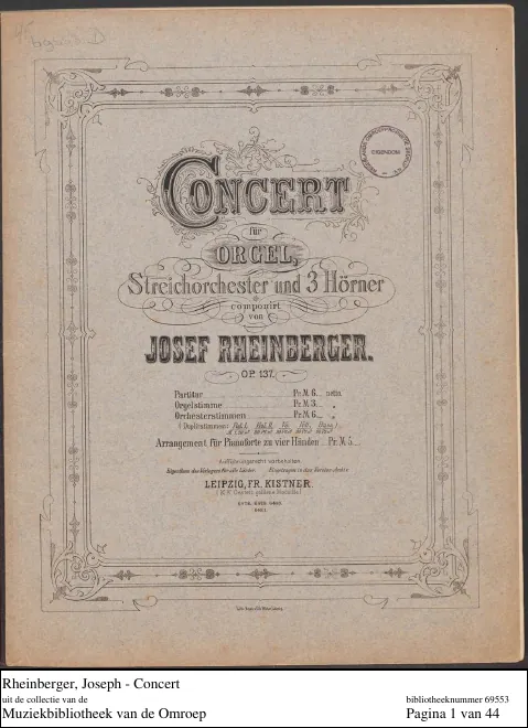 First page of Organ Concerto No.1