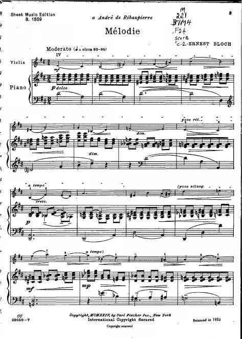 First page of Mélodie