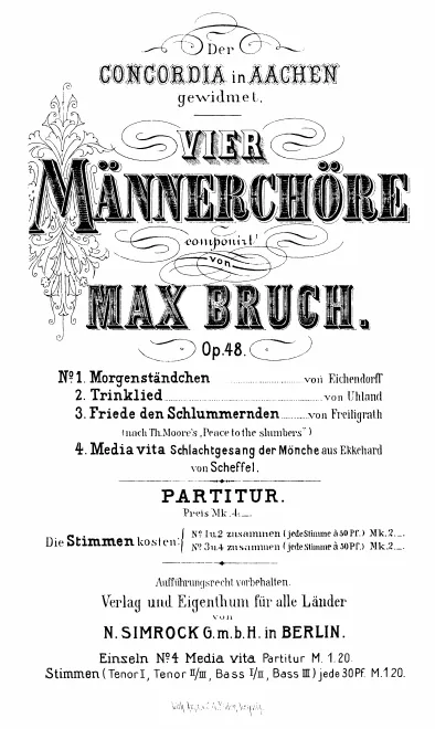 First page of 4 Männerchöre