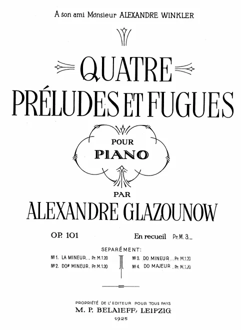 First page of 4 Preludes and Fugues