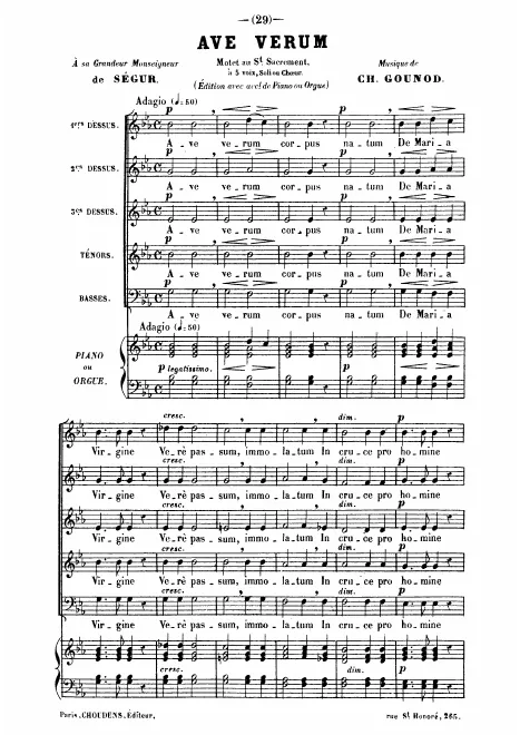 First page of Ave verum
