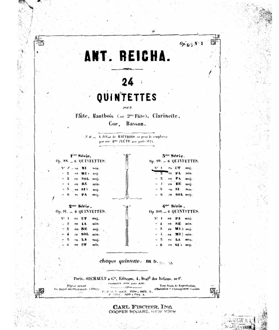 First page of Wind Quintet