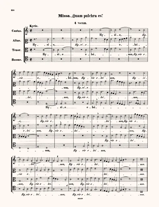 First page of Missa Quam pulchra es