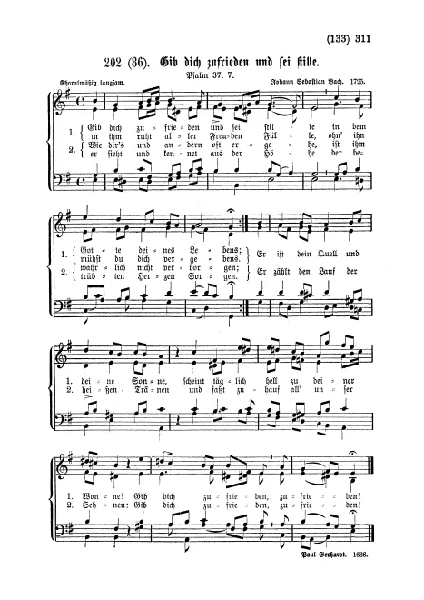 First page of Gib dich zufrieden und sei stille