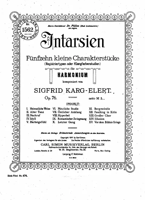 First page of Intarsien