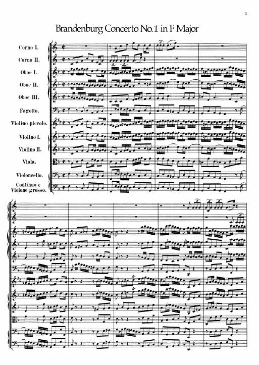 First page of Brandenburg Concerto No.1