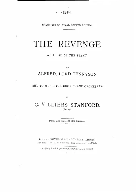 First page of The Revenge; a Ballad of the Fleet