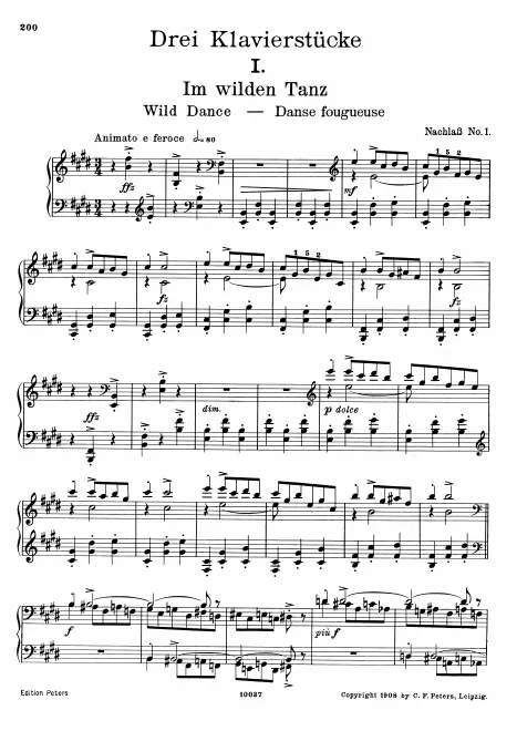 First page of 3 Piano Pieces