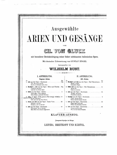 First page of Il re pastore, Wq.22
