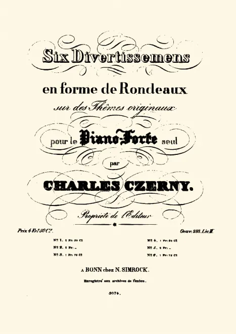 First page of Six Divertissements en forme de Rondeaux sur des Thêmes originaux