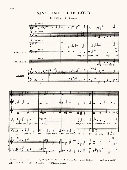 First page of Sing unto the Lord
