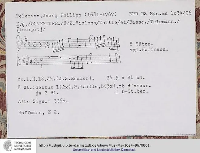 First page of Ouverture-Suite in E major