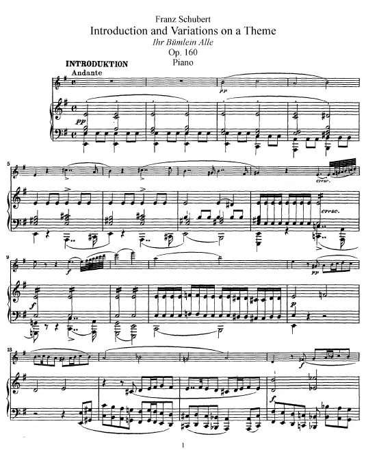 First page of Variations for Flute and Piano